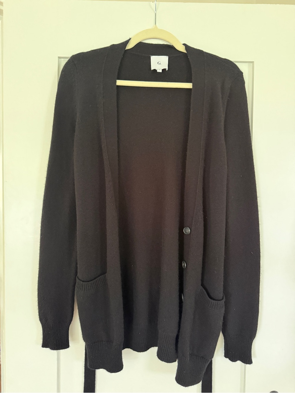 Goop Black Open Front Cardigan